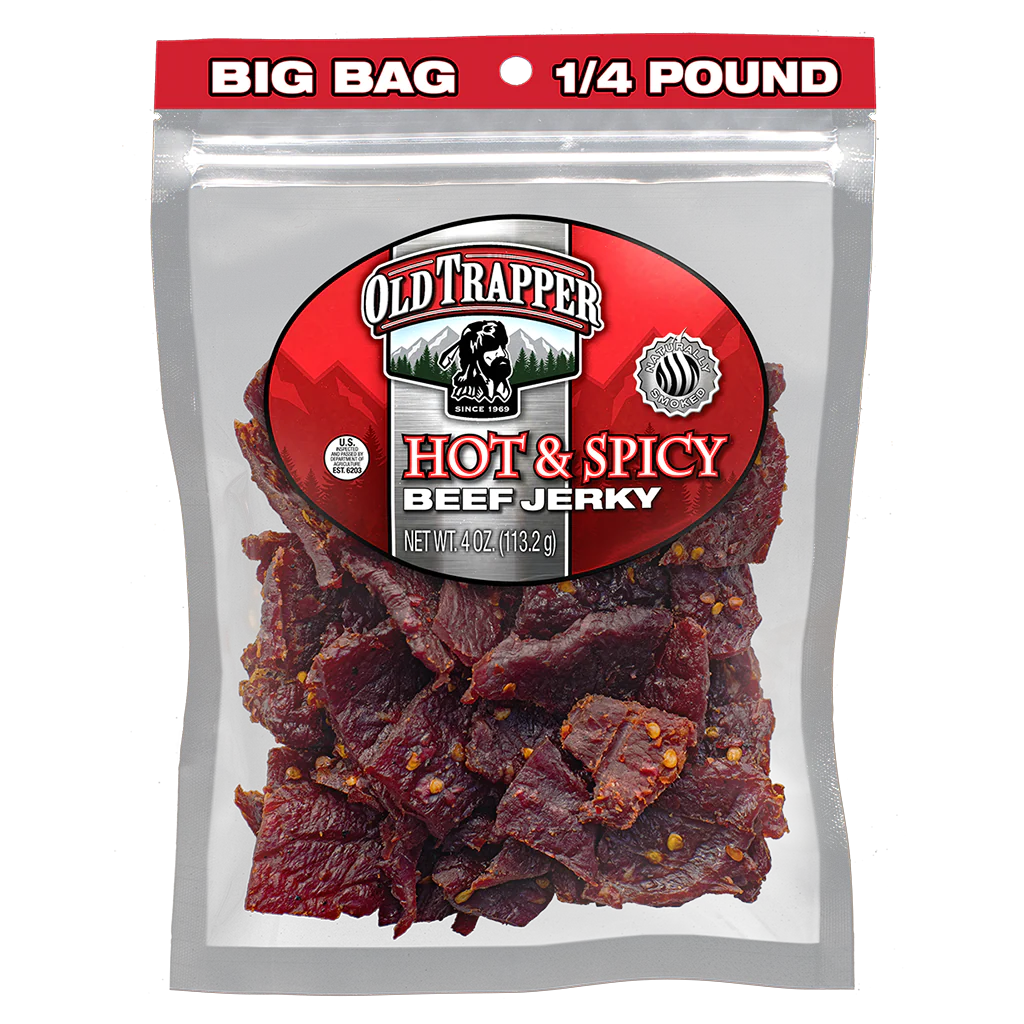OLD TRAPPER TRADITIONAL STYLE BEEF JERKY - HOT AND SPICY