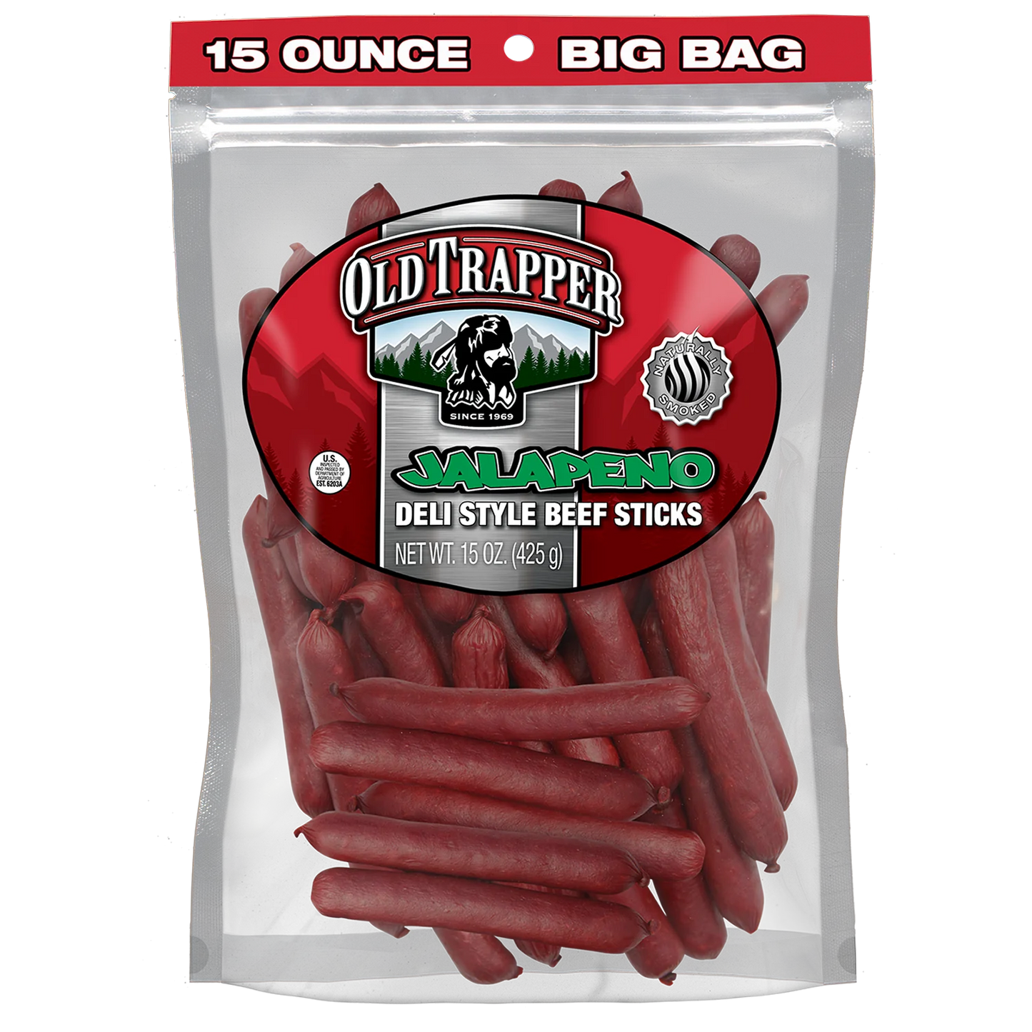 OLD TRAPPER JALAPENO DELI - STYLE BEEF JERKY STICKS