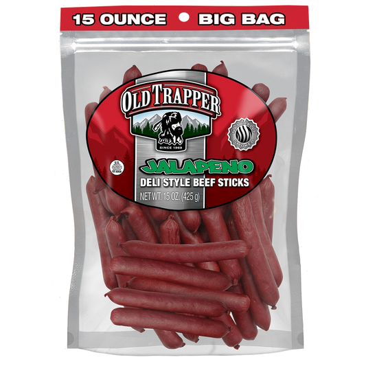 OLD TRAPPER JALAPENO DELI - STYLE BEEF JERKY STICKS