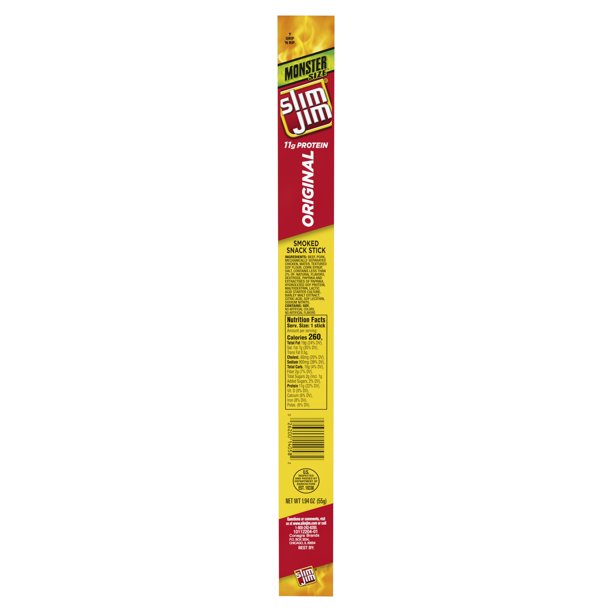 SLIM JIM ORIGINAL MONSTER MEAT STICK BEEF JERKY