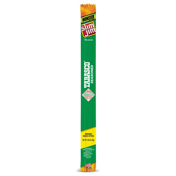 SLIM JIM MONSTER TABASCO MEAT STICK BEEF JERKY