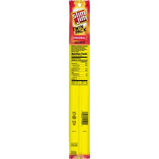 SLIM JIM ORIGINAL GIANT TWIN PACK MEAT STICK BEEF JERKY