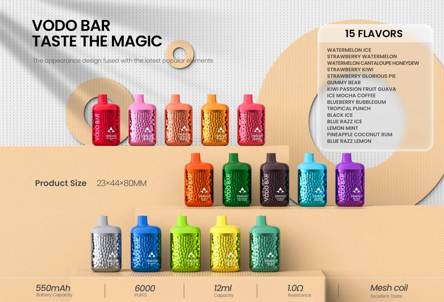 VODO BAR BB 6000 PUFFS DISPOSABLE VAPE PEN