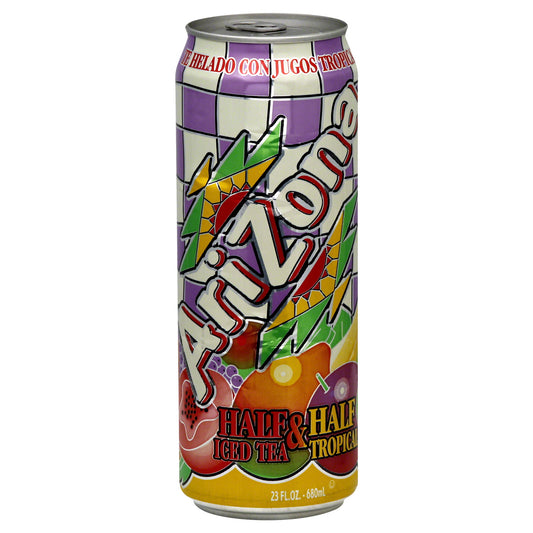Arizona Half N Half Tea Can, Tropical, 23 Ounce