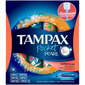 Tampax - Pearl Plastic Super Plus Absorbency Tampons