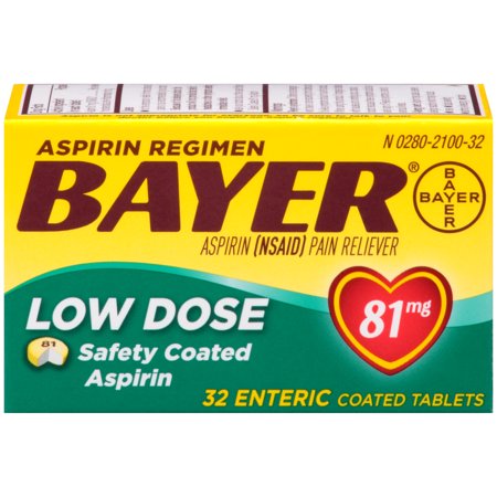 Bayer - Low Dose Safety Coated Aspirin 81 mg Tablets 32 ct