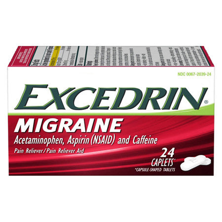 Excedrin Migraine Pain Reliever, 24 Coated Caplets