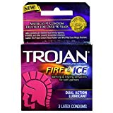 Trojan Condoms Fire And Ice Dual Action Lubricated - 3 Ea