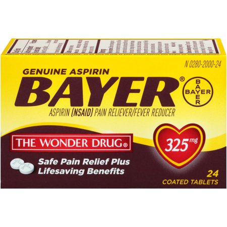 Bayer - Aspirin Pain Reliever/Fever Reducer 325 mg Tablets 24 ct
