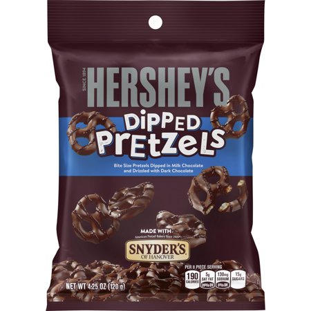 Hershey's Milk Chocolate Dipped Pretzels Peg Bag 4.25 oz