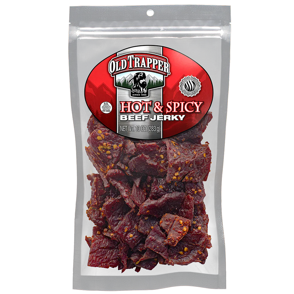 OLD TRAPPER TRADITIONAL STYLE BEEF JERKY - HOT AND SPICY