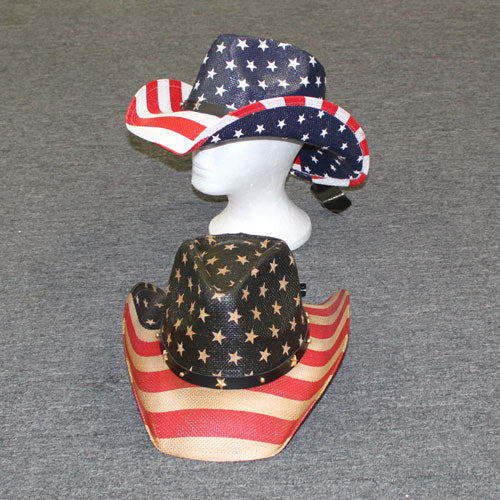 ST-070 USA Flag Pattern Cowboy Hat (Studded Head Band)