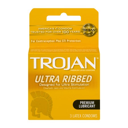 Trojan - Premium Latex Condoms - Lubricated - Ultra Ribbed 3.00 ct