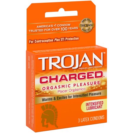 Trojan Intensified Charged Lubricant Latex Condoms - 3 Ea