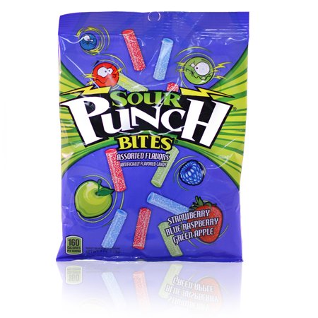 Sour Punch Bites Assorted Sweet & Fruit Flavors Chewy Candy 5oz Bag