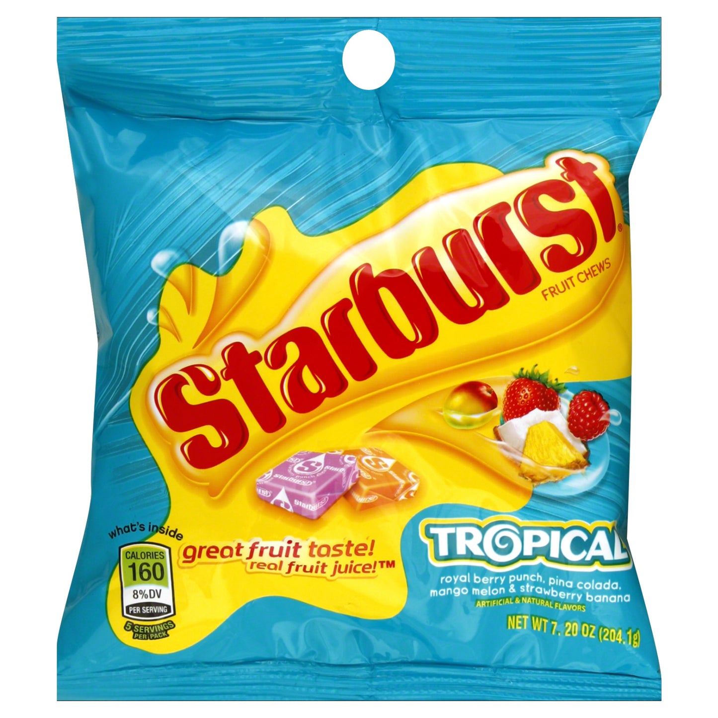 Starburst Tropical Fruit Chew Candy Peg Bag, 7.2 Ounce